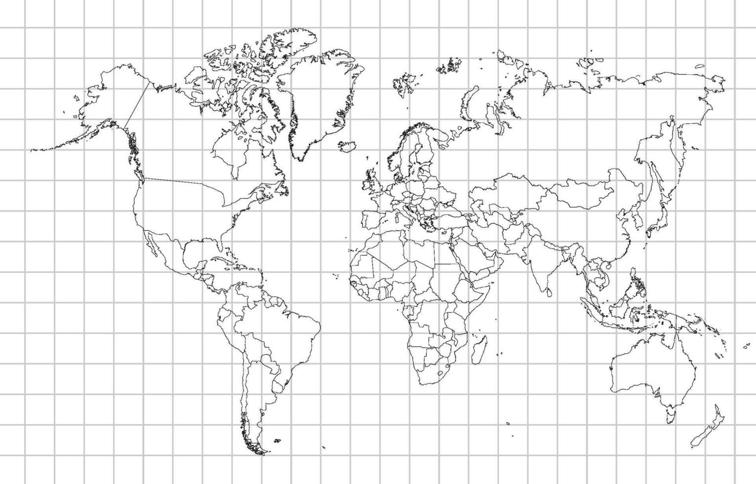 bianca sfondo delineato mondo carta geografica vettore