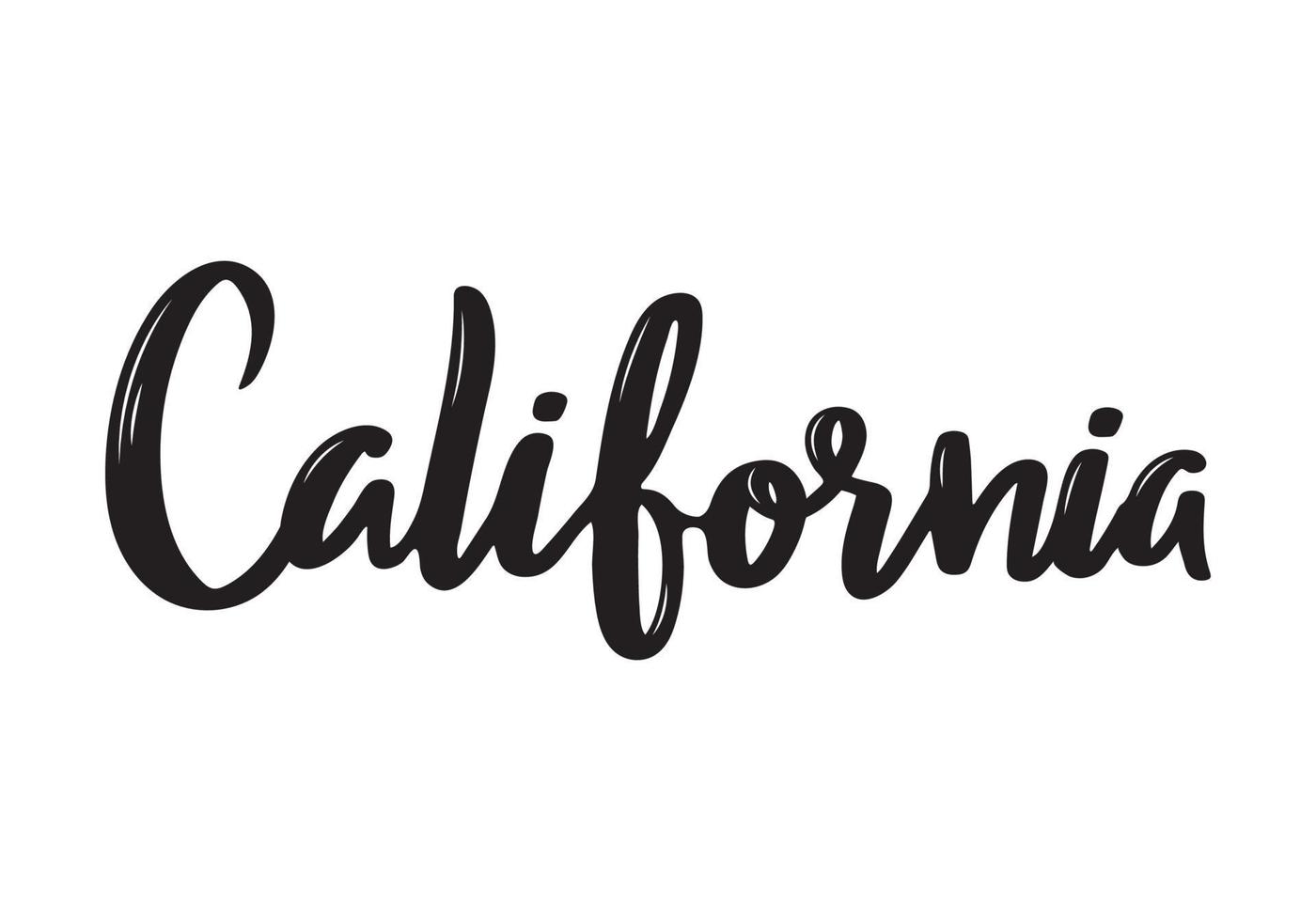 nome di calligrafia scritto a mano in california dello stato usa. calligrafia pennello disegnato a mano. vettore