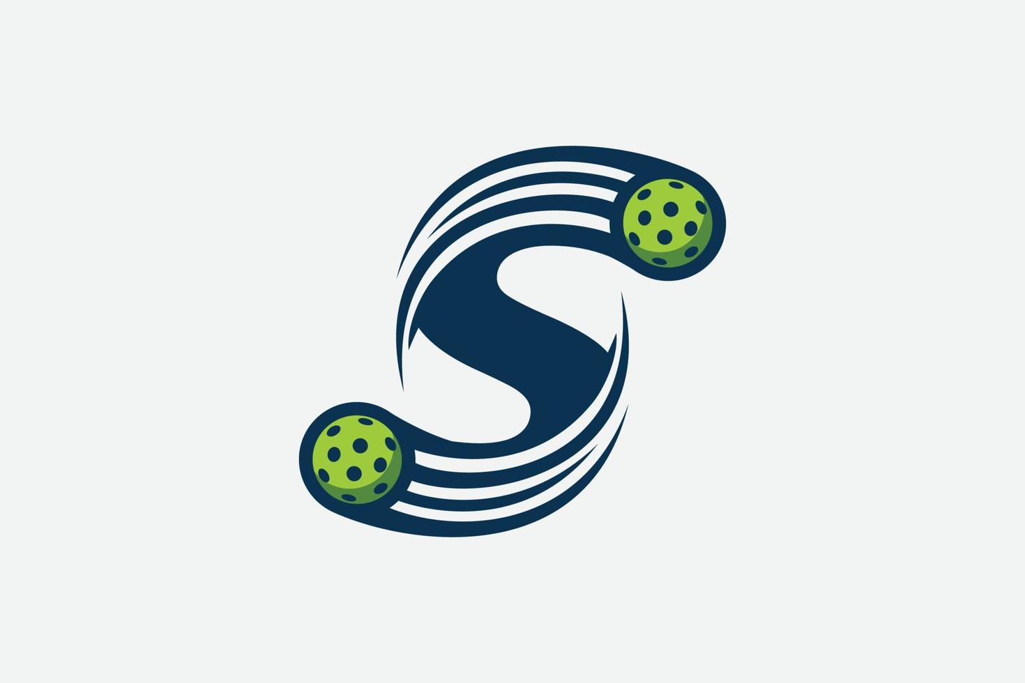 lettera S logo con in movimento pickleball vettore
