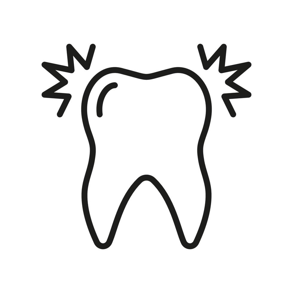 mal di denti orale assistenza sanitaria problema linea icona. denti dolore. odontoiatria schema simbolo. dente dolore lineare pittogramma. stomatologia malato. dentale trattamento cartello. modificabile ictus. isolato vettore illustrazione.