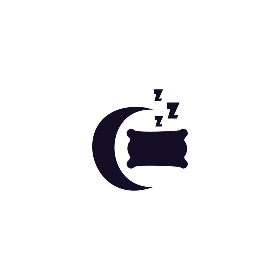 cuscino design logo per addormentato vettore