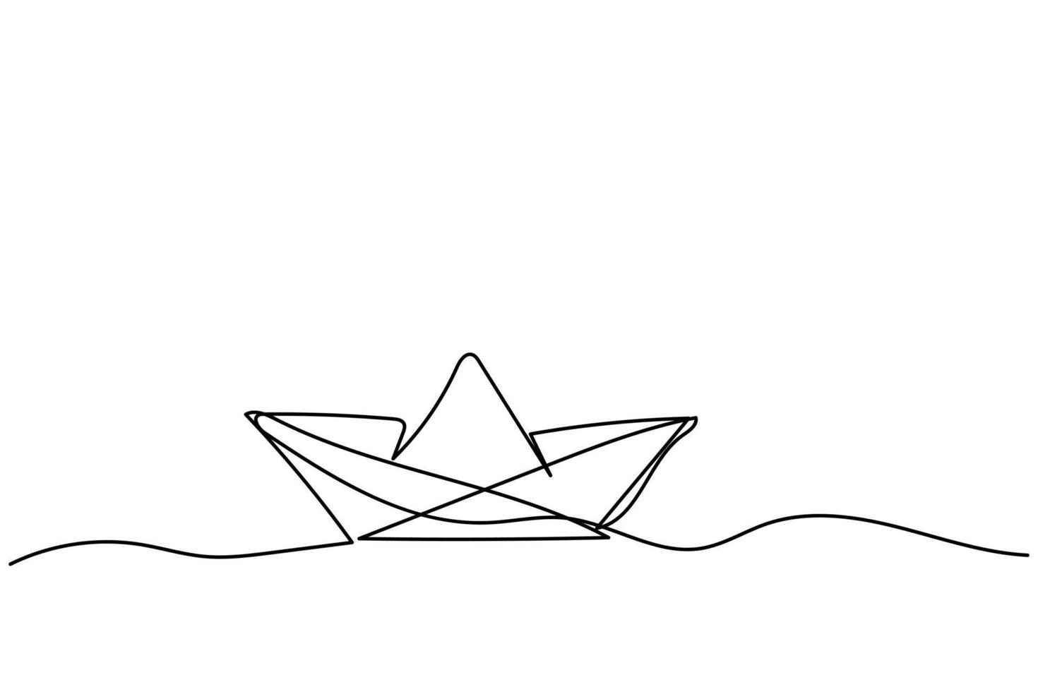 vettore illustrazione singolo continuo linea klertas barca