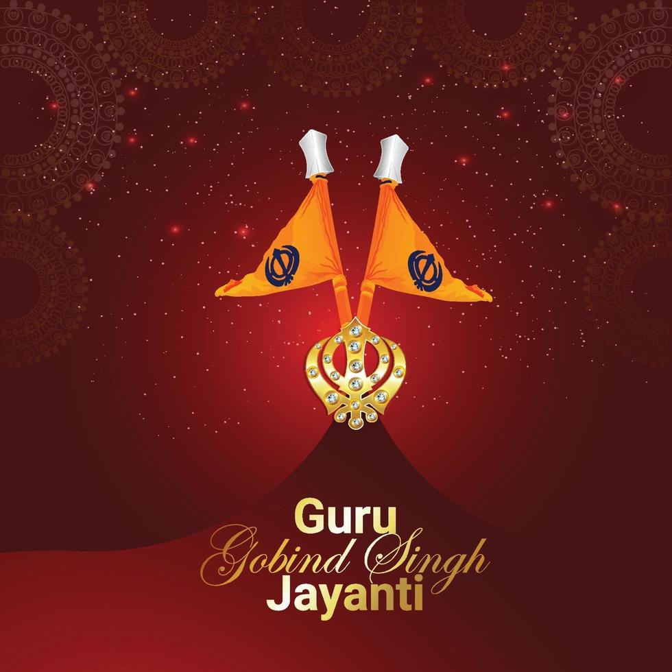 guru gobind singh jayanti celebrazione sfondo vettore