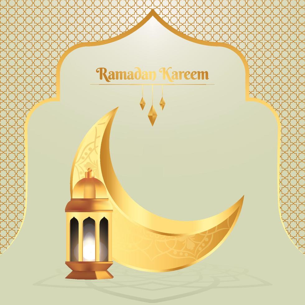 vettore Ramadan kareem saluto carta design con islamico sfondo