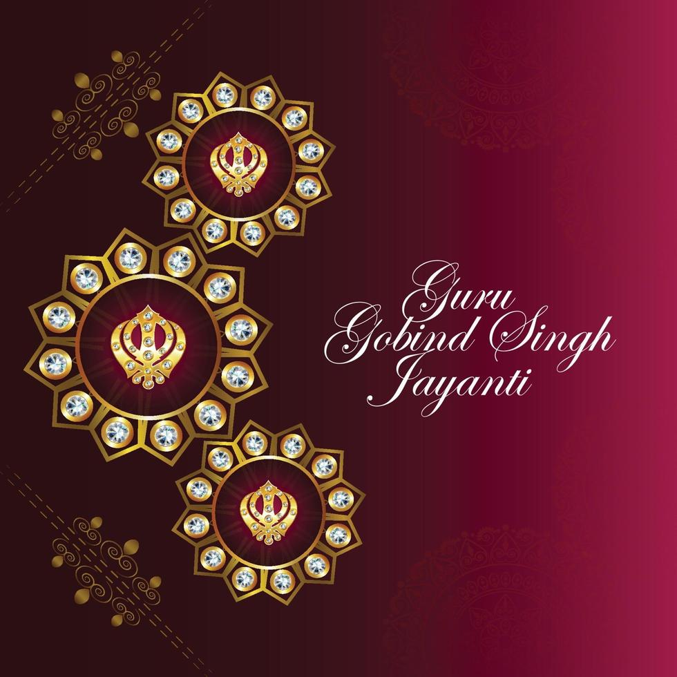 festival sikh, carta felice guru gobind singh jayanti vettore