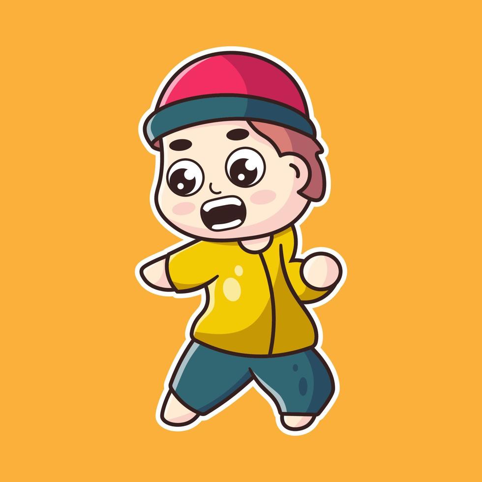 carino ragazzo con giallo camicia illustrazione vettore arte design