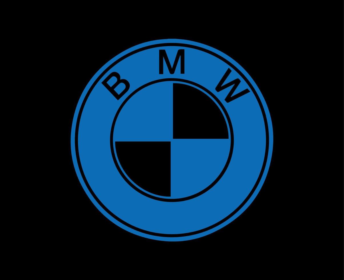 BMW marca logo simbolo blu design Germania automobile vettore illustrazione con nero sfondo