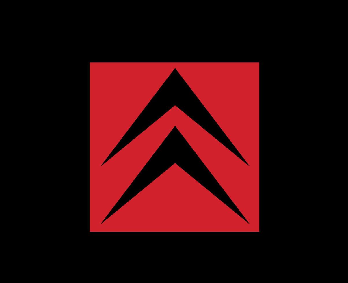 citroen logo simbolo marca nero e rosso design francese auto automobile vettore illustrazione