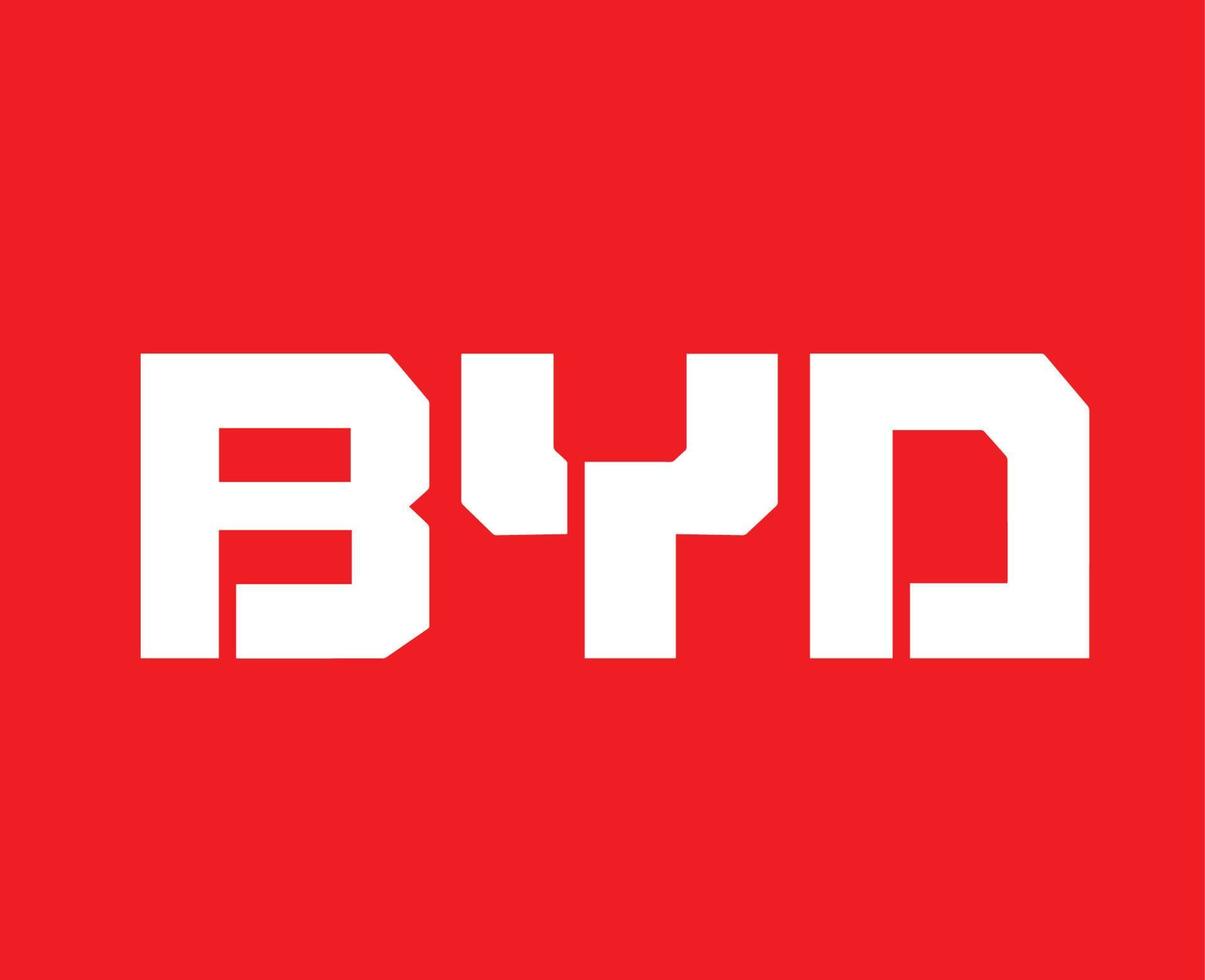 byd marca logo simbolo nome bianca design Cina automobile auto eco vettore illustrazione con rosso sfondo