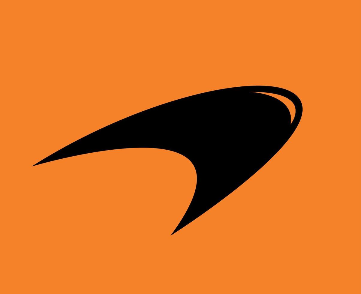 mclaren marca simbolo logo nero design Britannico auto automobile vettore illustrazione con arancia sfondo