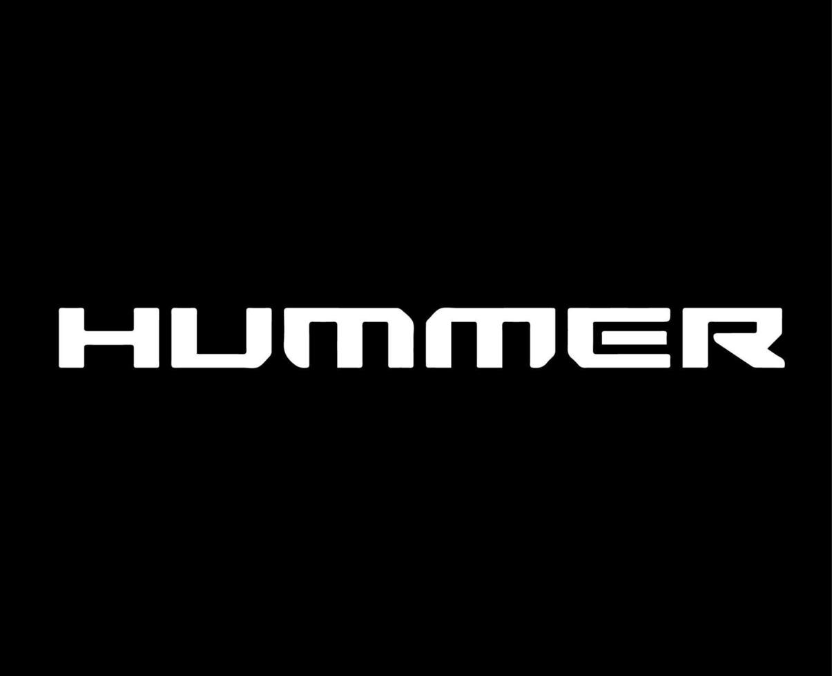 hummer marca logo auto simbolo bianca design Stati Uniti d'America automobile vettore illustrazione con nero sfondo