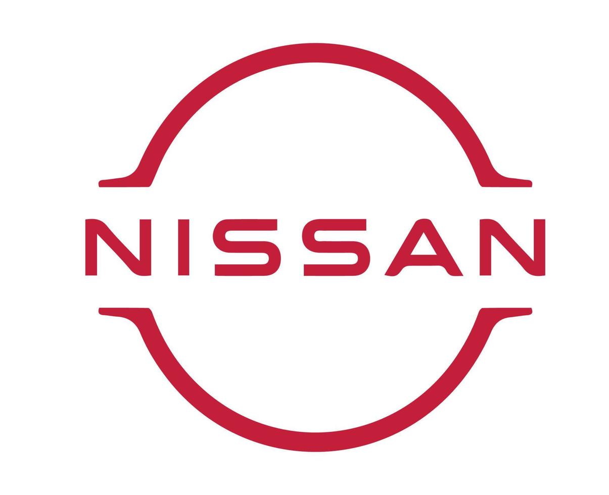 nissan marca logo auto simbolo rosso design Giappone automobile vettore illustrazione