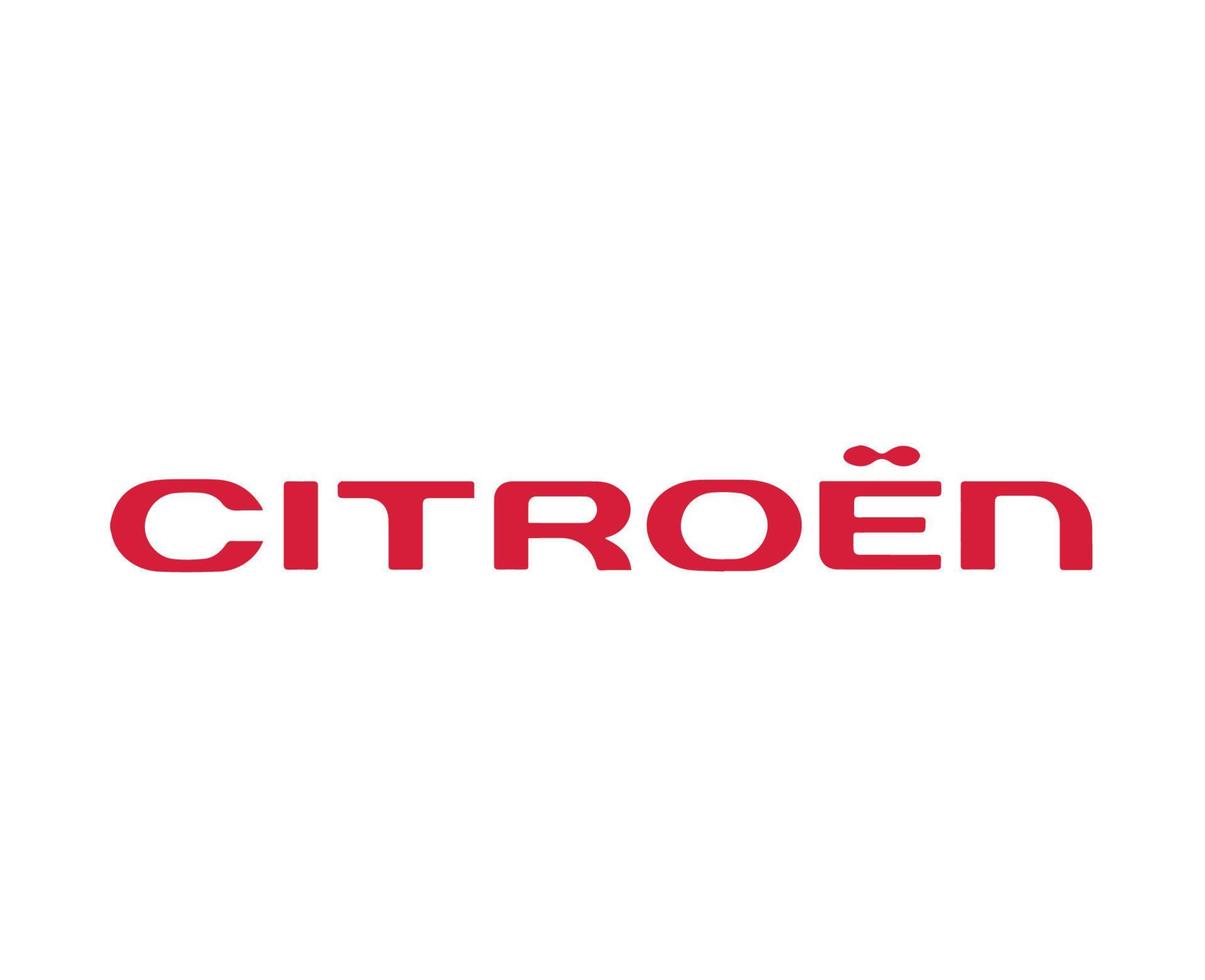 citroen marca logo simbolo nome rosso design francese auto automobile vettore illustrazione