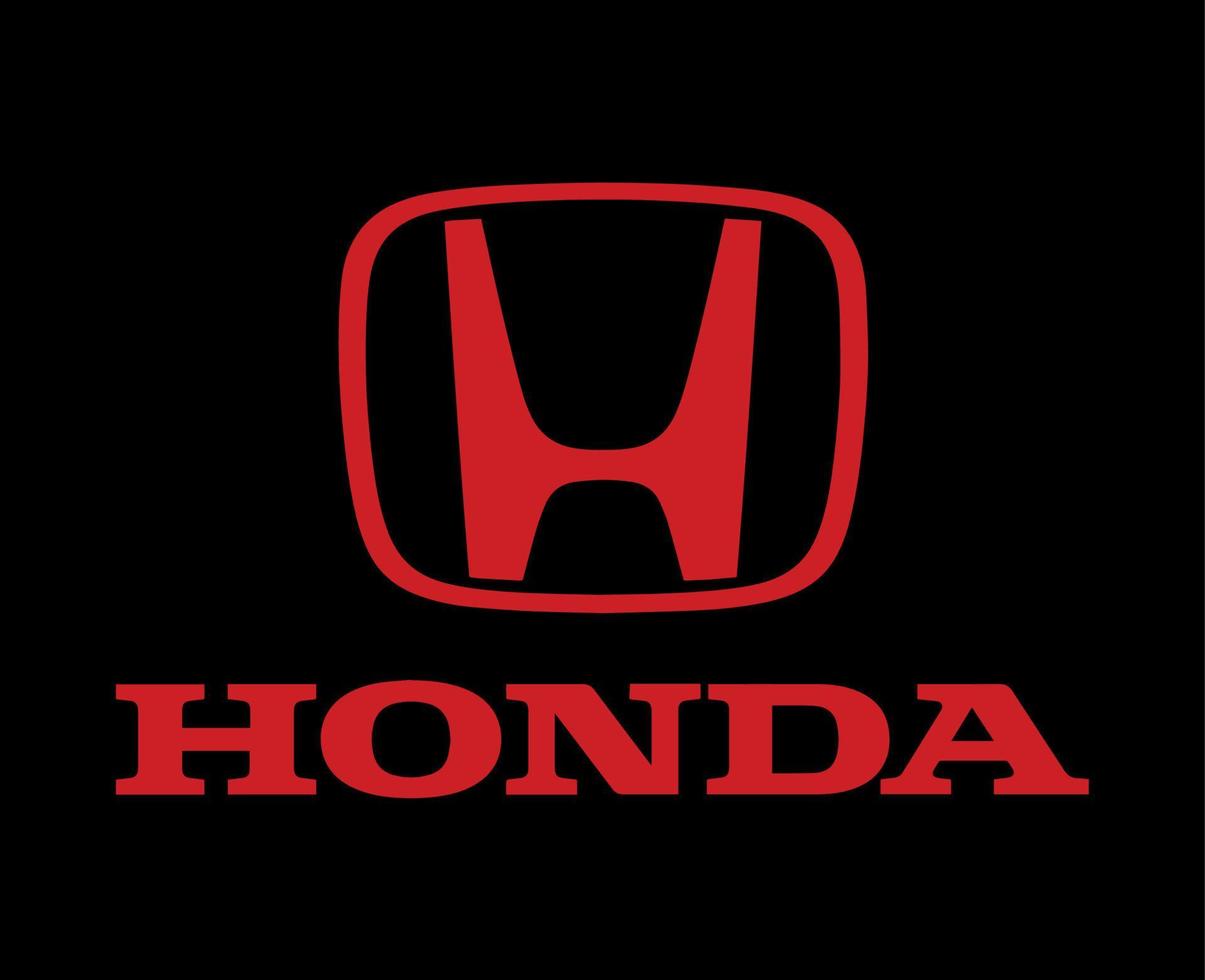 honda logo marca simbolo con nome rosso design Giappone auto automobile vettore illustrazione con nero sfondo