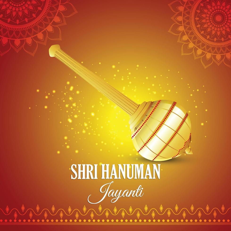 sfondo hanuman jayanti con lord hanuman arma vettore