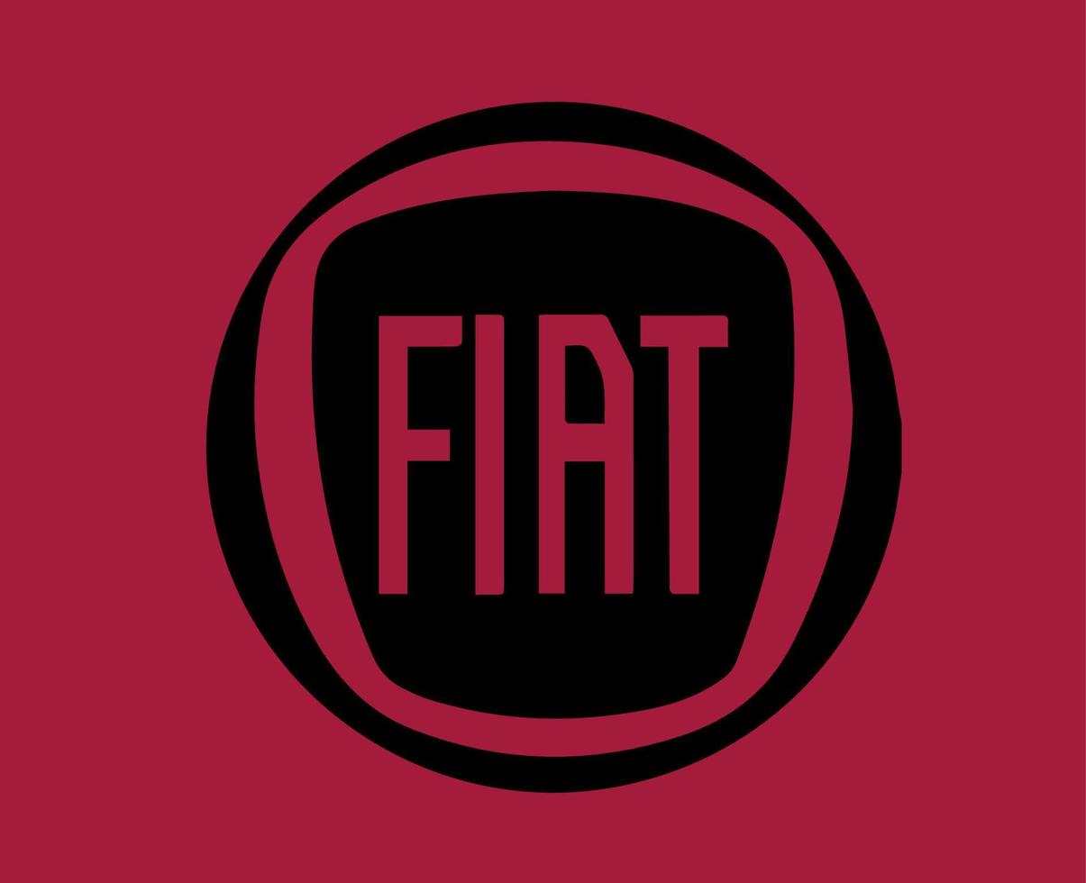 fiat logo marca auto simbolo nero design italiano automobile vettore illustrazione con rosso sfondo