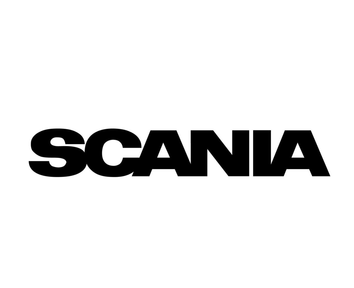 scania marca logo auto simbolo nome nero design svedese automobile vettore illustrazione