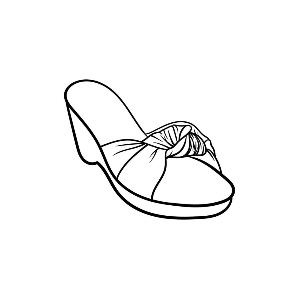 femmina pantofole linea stile creativo design vettore