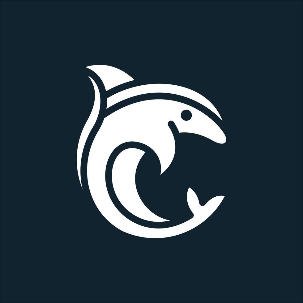 cerchio delfino unico creativo logo design vettore