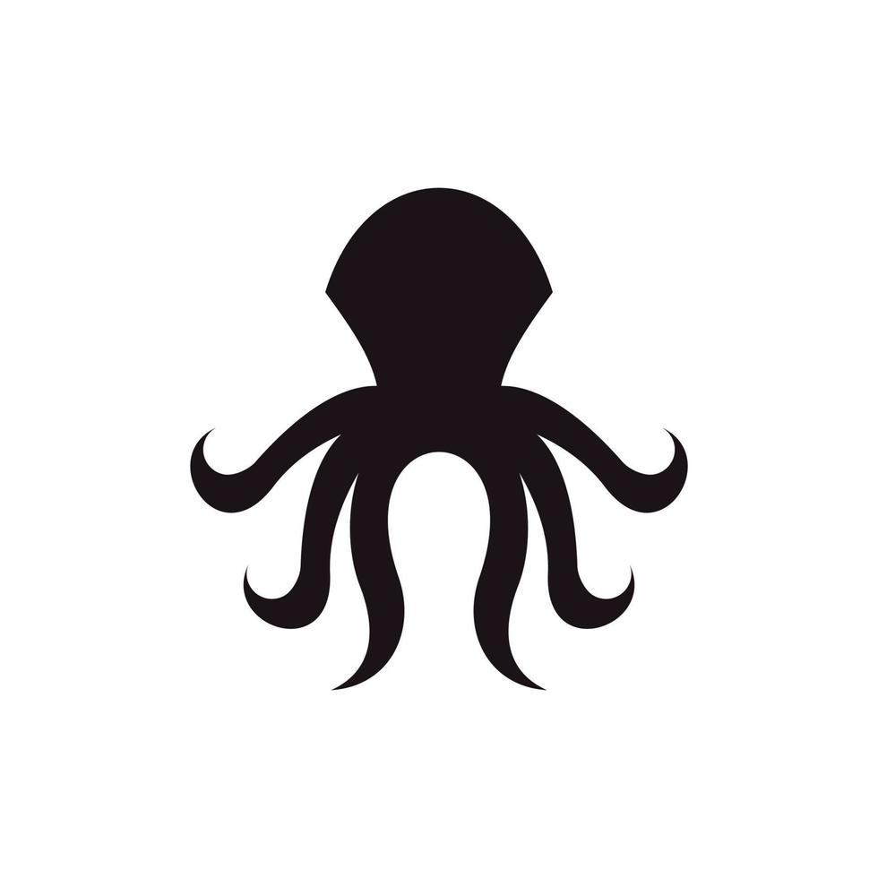 polpo semplice silhouette creativo logo design vettore