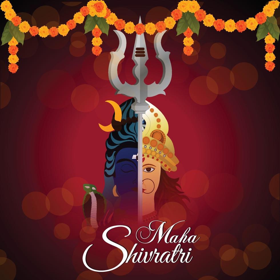 saluto di celebrazione di maha shivratri vettore