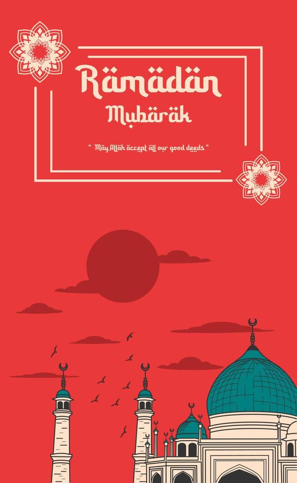 Ramadan mubarak celebrazione sfondo vettore illustrazione