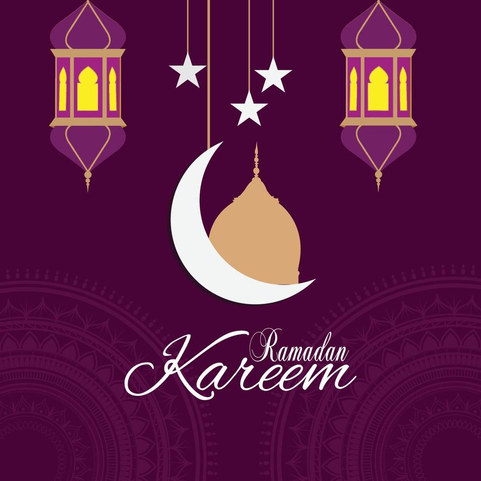sfondo islamico di ramadan kareem con lanterna vettore