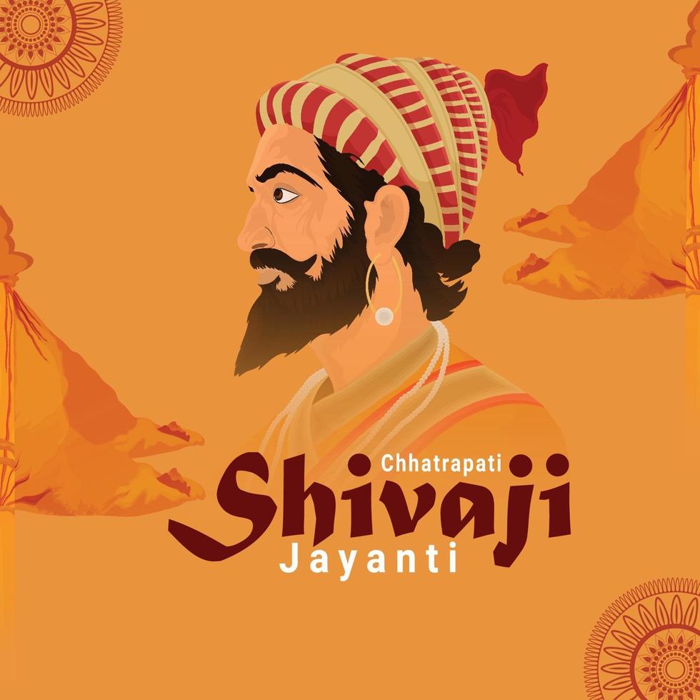 design piatto di chhatrapati shivaji jayanti vettore