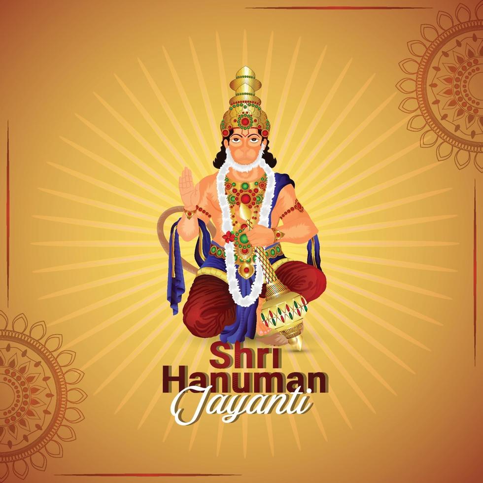 biglietto di auguri per la celebrazione di hanuman jayanti vettore