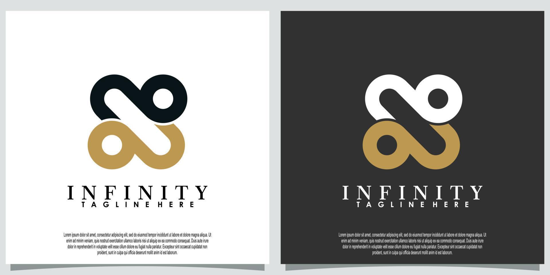 infinito logo illustrazione con modello creativo concetto vettore