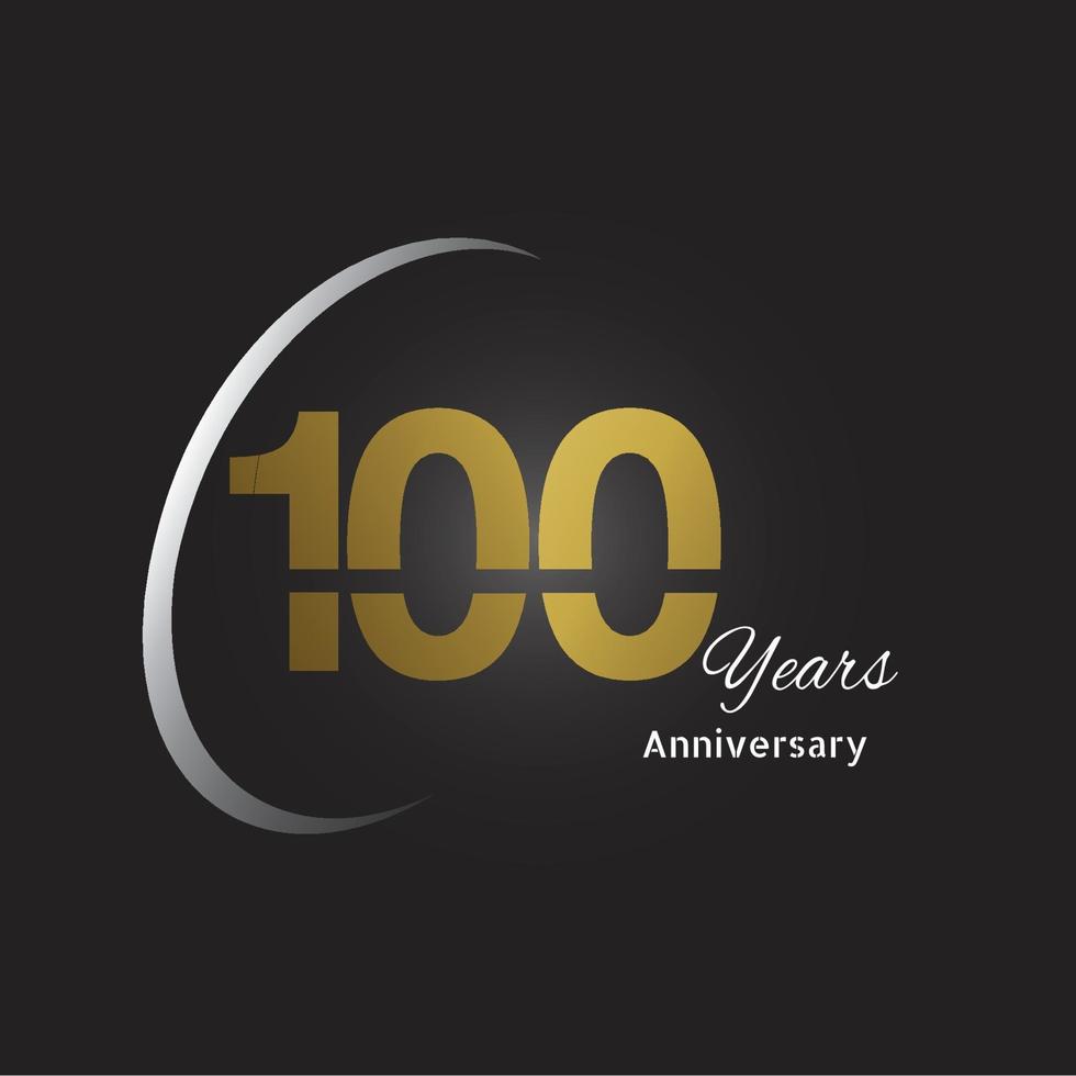 logotipo di anniversario di anni con numero lineare dorato e nastro dorato, isolato su priorità bassa nera vettore