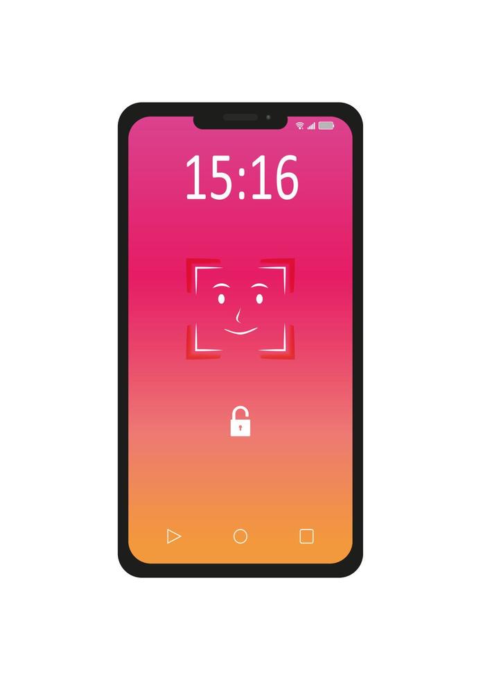 Telefono viso riconoscere sbloccare vettore. sbloccare viso id vettore