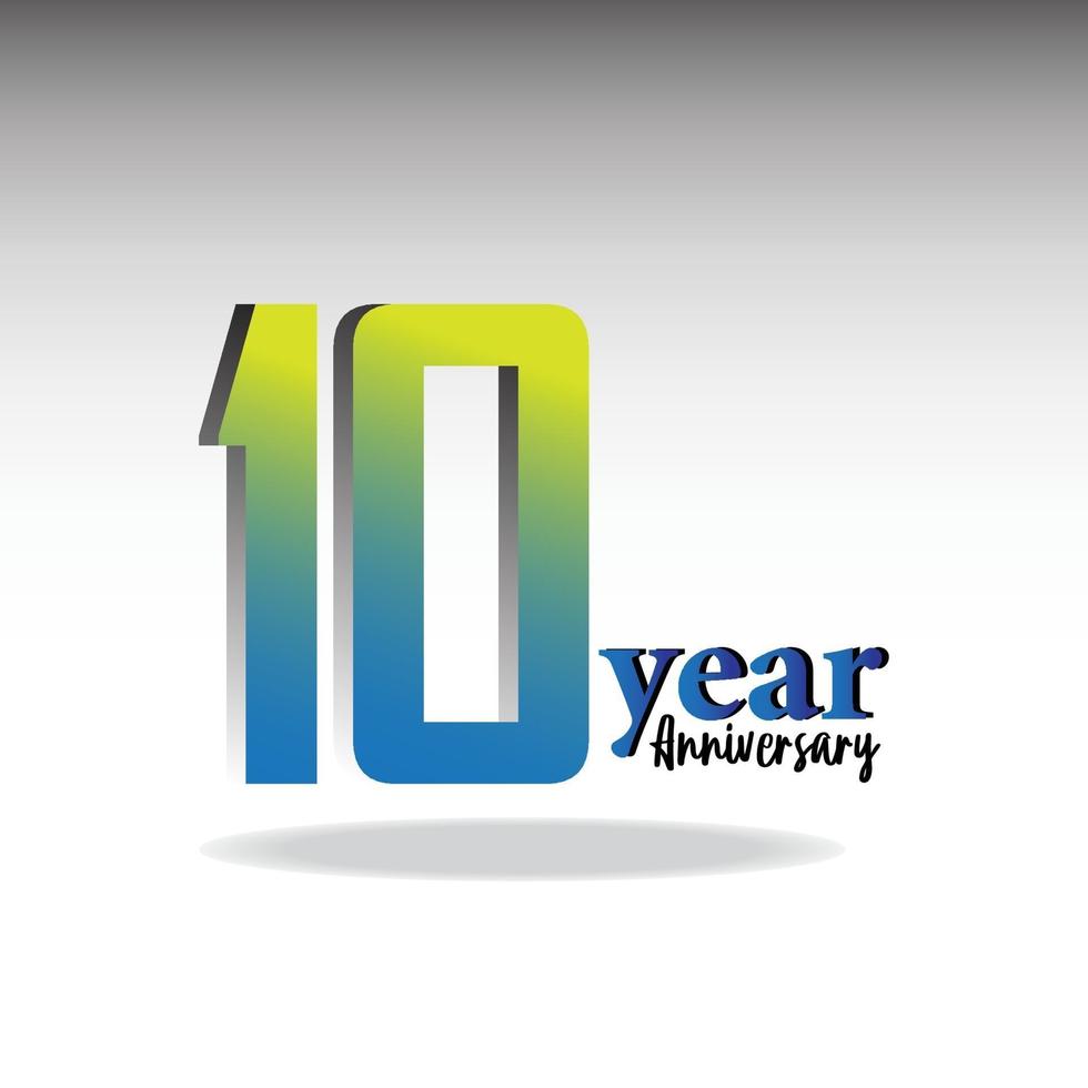 anno anniversario logo vettoriale modello design illustrazione rosso blu e bianco
