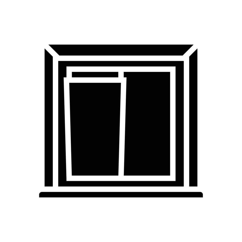 finestra edificio struttura glifo icona vettore illustrazione