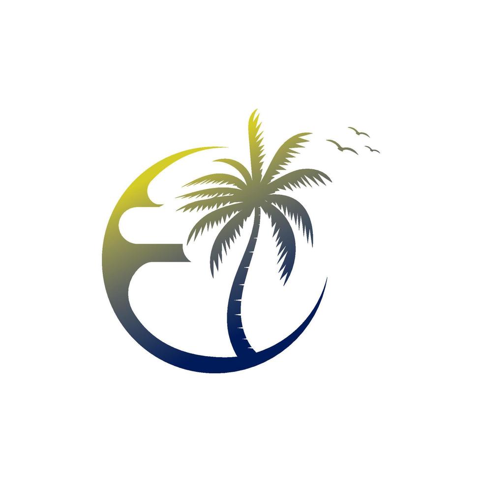 palma logo icona modello e simbolo vettore albero
