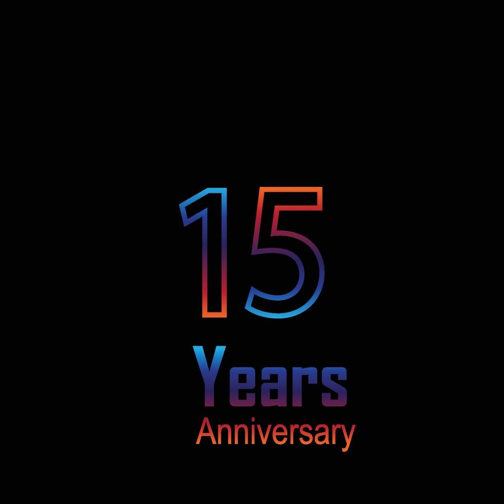 anniversario logo vettoriale modello design illustrazione arcobaleno e nero