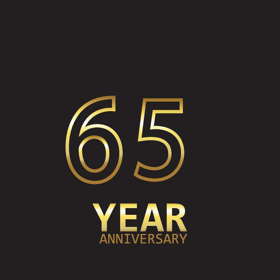 anniversario logo vettoriale modello design illustrazione oro e nero