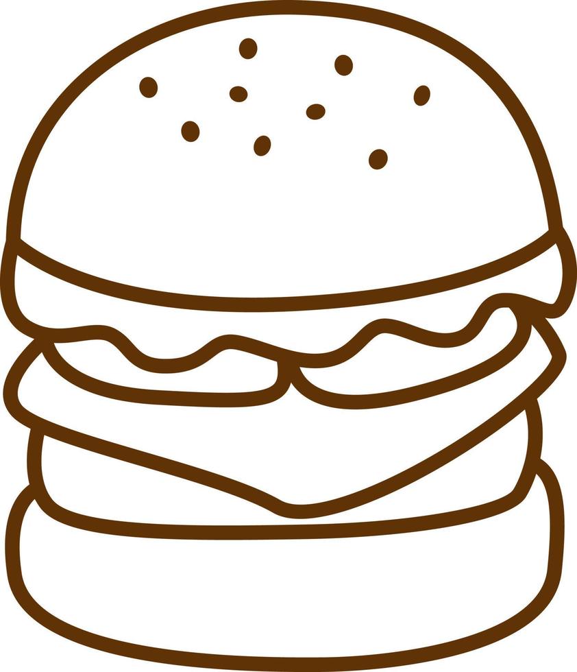Hamburger linea icona. veloce cibo. lineare schema simbolo. vettore