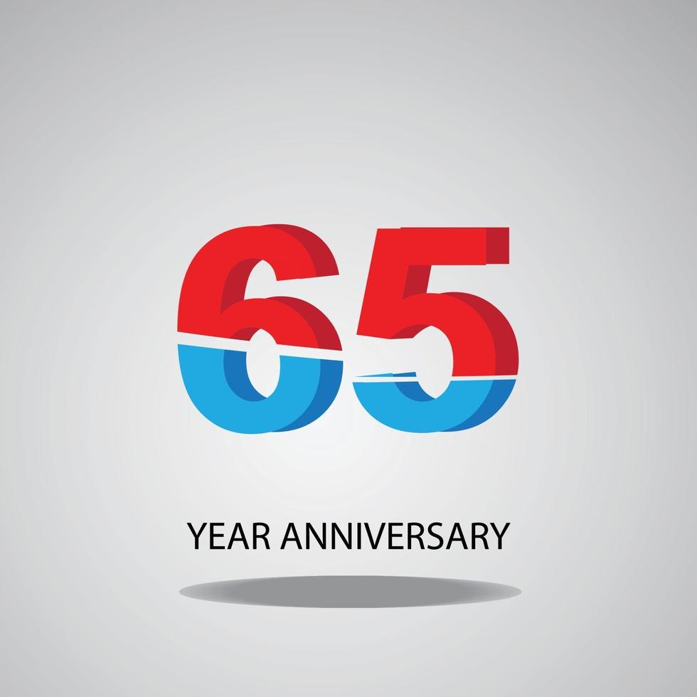 anniversario logo vettoriale modello design illustrazione rosso e blu