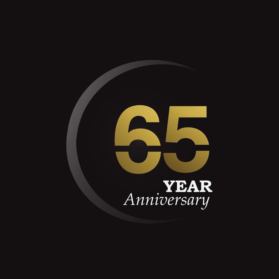 anniversario logo vettoriale modello design illustrazione oro e nero