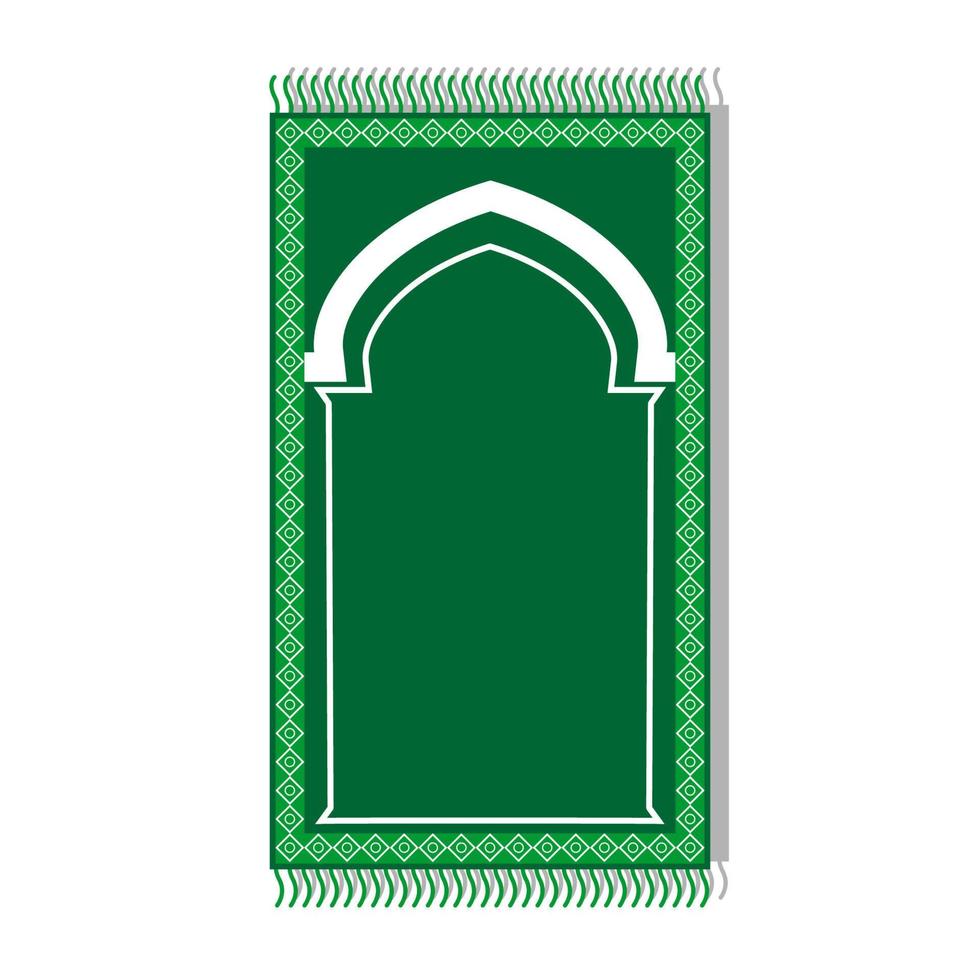 preghiera tappeto icona simbolo logo, sajadah per musulmano preghiera verde design Ramadan icona vettore illustrazione