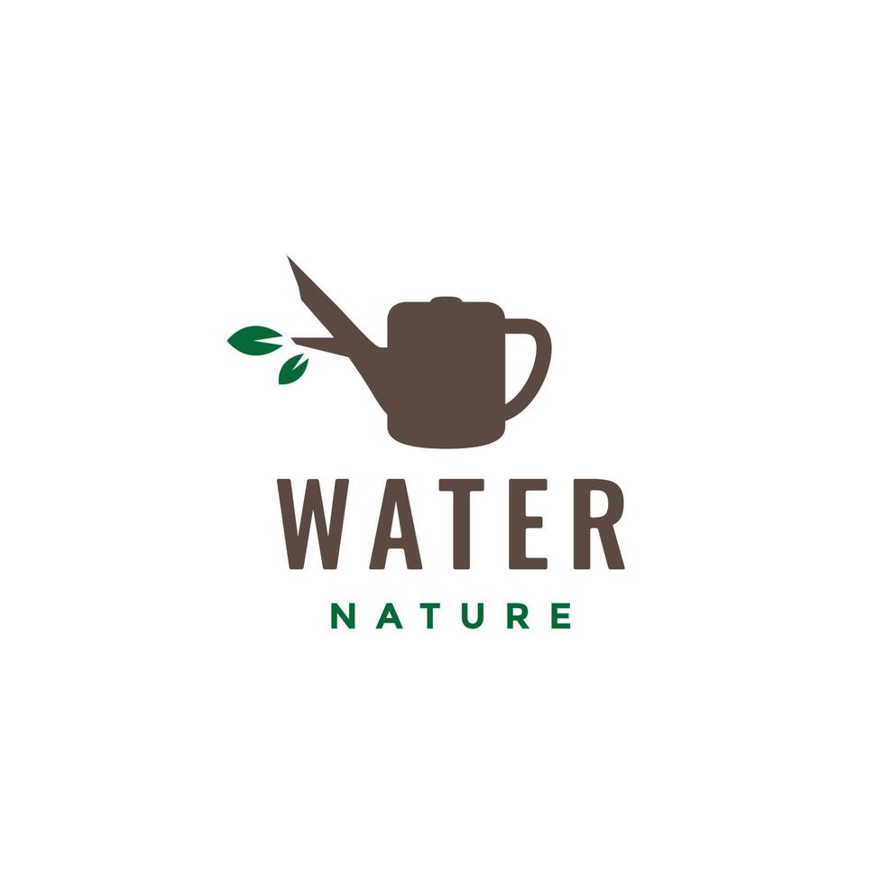 acqua sciacquone natura le foglie ramoscello pianta albero logo design icona vettore illustrazione