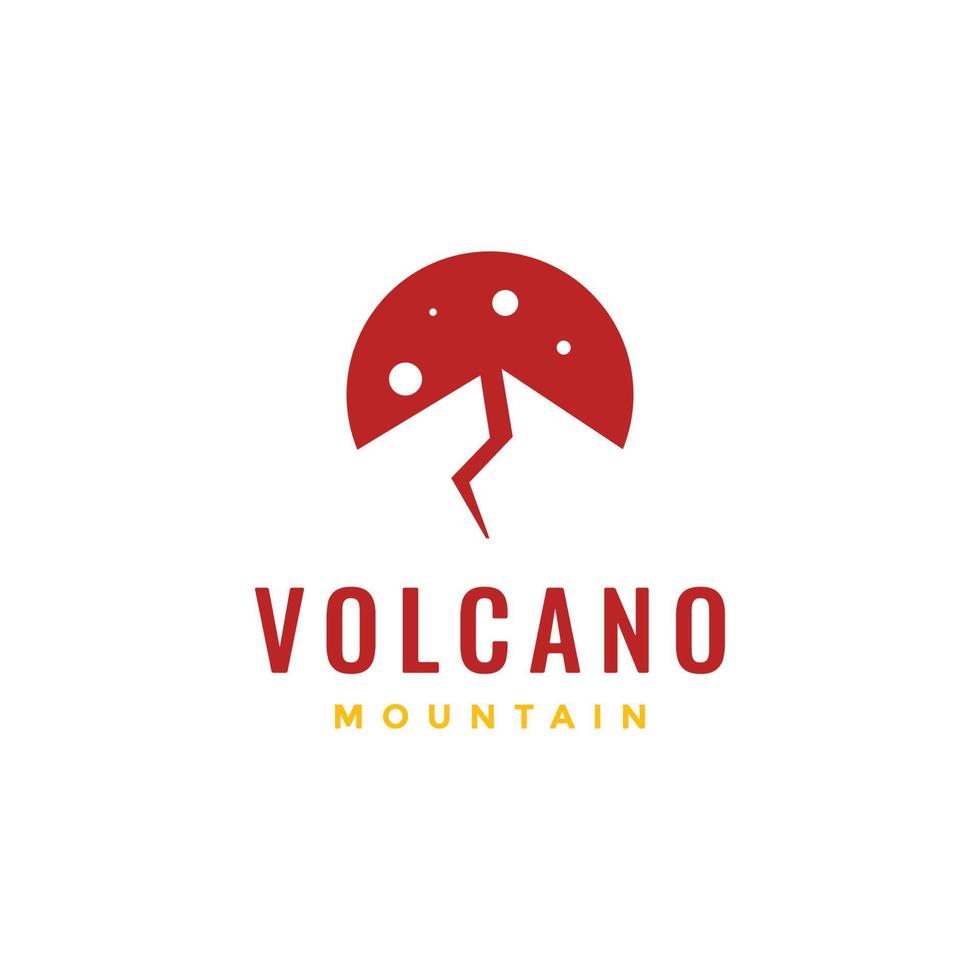 montagna vulcano eruzione Pericolo minimo logo design vettore icona illustrazione