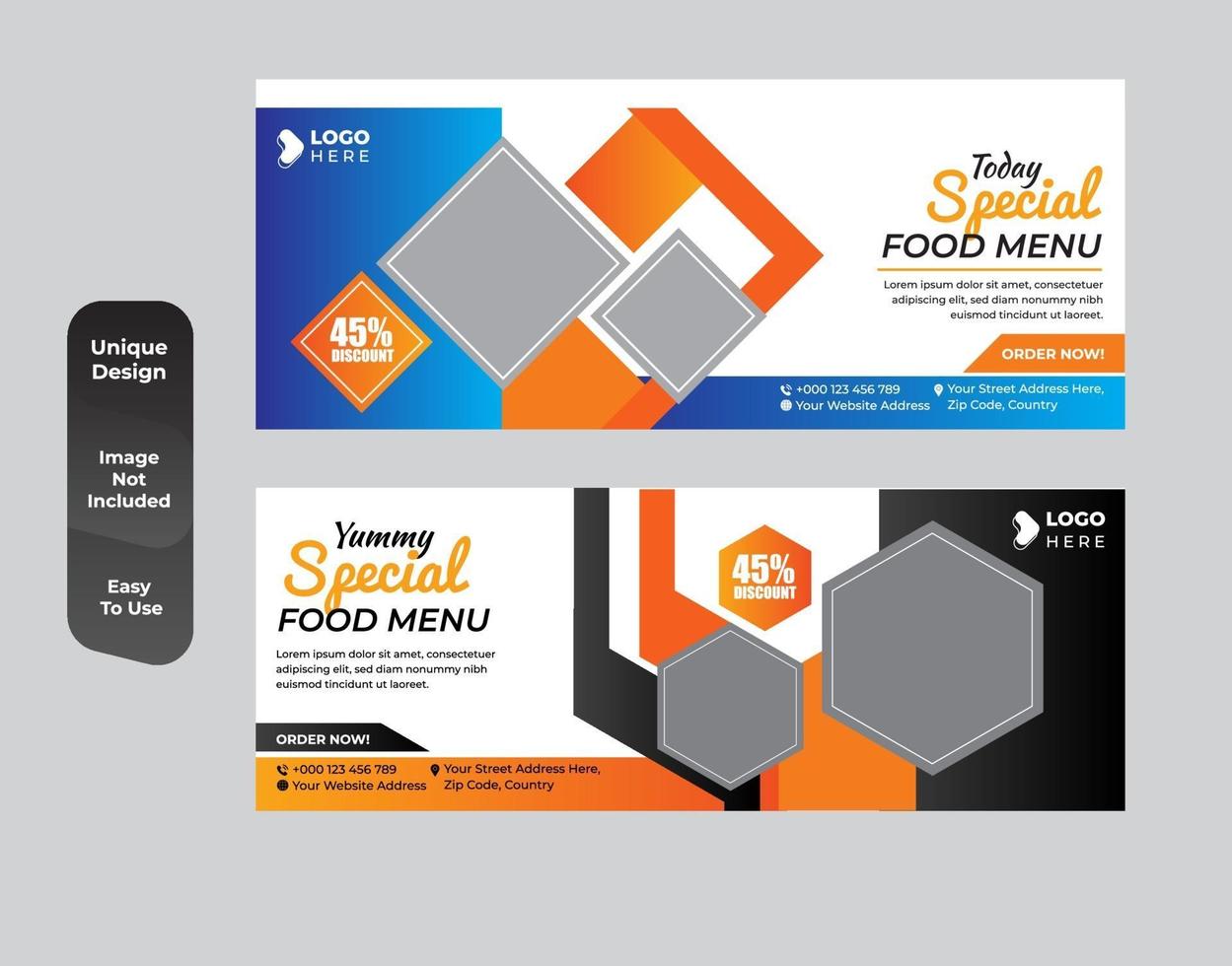 menu di vendita di cibo per set di modelli di banner web vettore