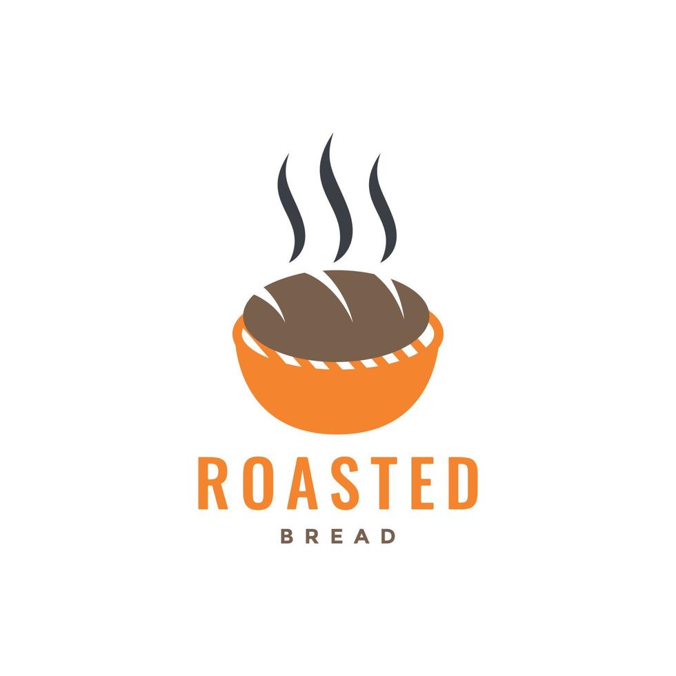 ferro roaster Manzo pane campo vacanze minimo colorato logo design vettore