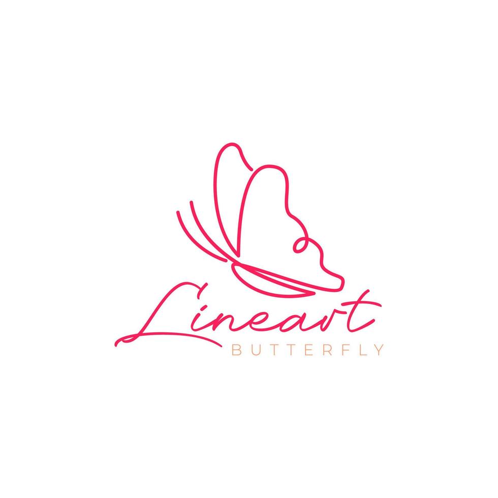 animale insetto volante bellezza farfalla minimo Linee arte moderno femmina femminile logo design vettore icona