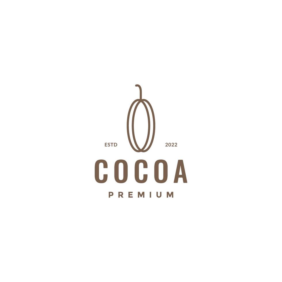 frutta cacao cioccolato semplice minimalista linea fricchettone logo design vettore