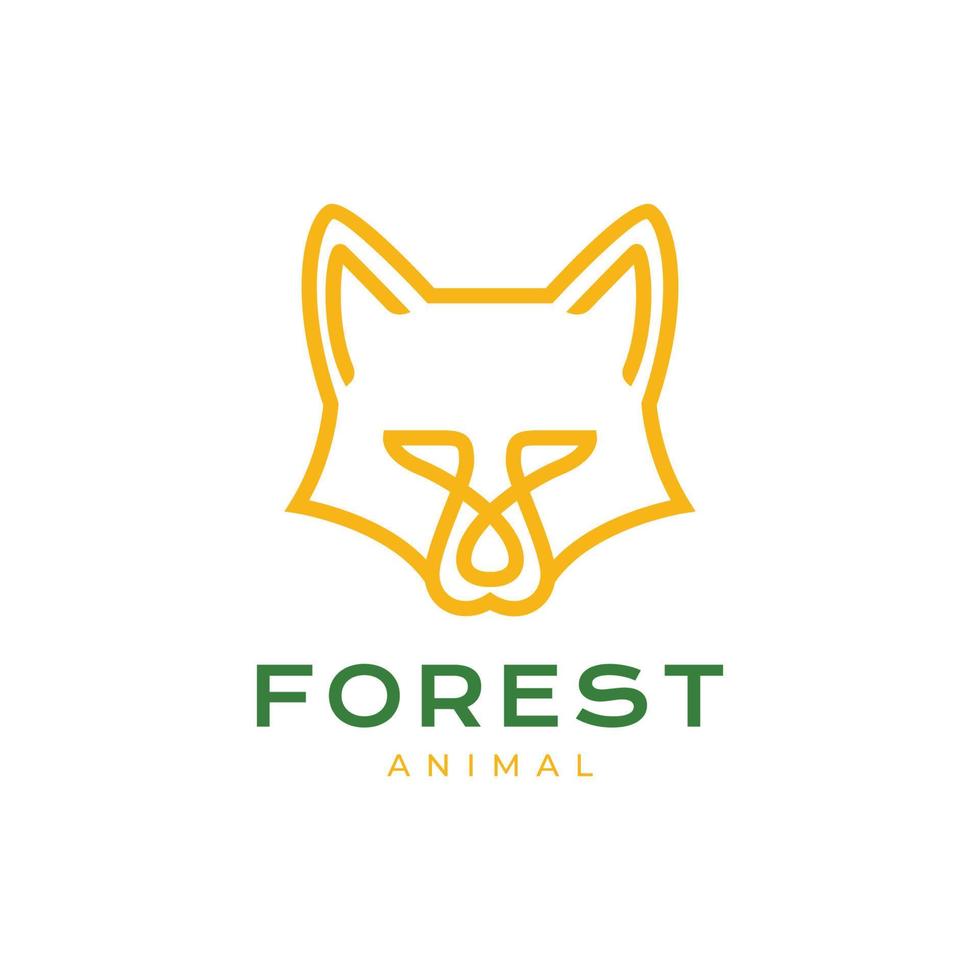animale bestia foresta cane lupo viso moderno minimo linea semplice logo design vettore