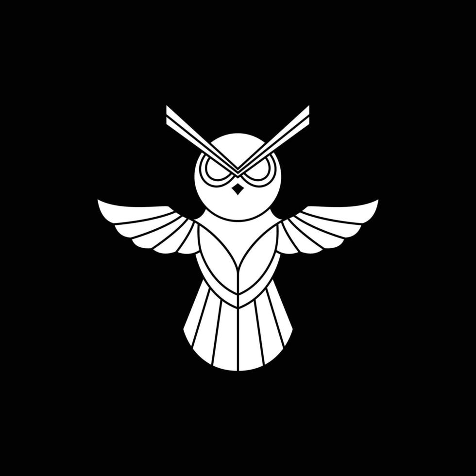 aquila gufo volante notturno animale carnivoro geometrico moderno logo design icona vettore illustrazione