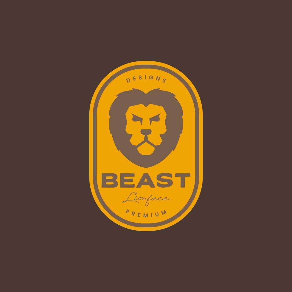 forte bestia animale savana Leone criniera carnivoro Vintage ▾ distintivo logo design vettore icona